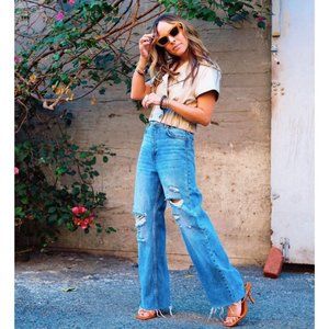 Zara Ripped Denim Jeans, Size 4